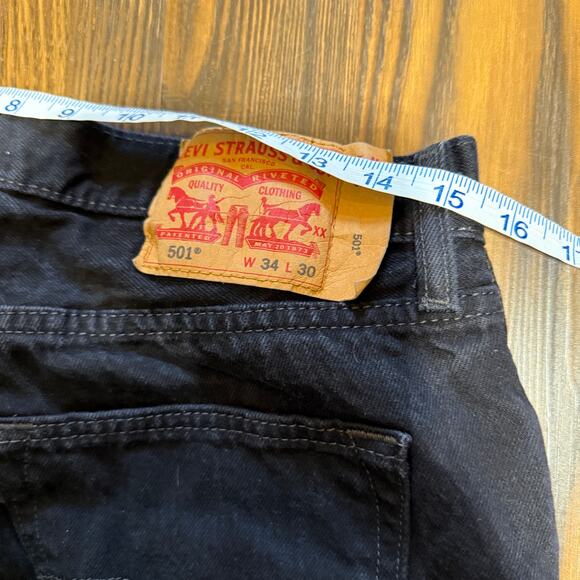 Levi’s 501 Original Fit Men’s Black Button Fly Jeans Size 34 - Picture 10 of 10